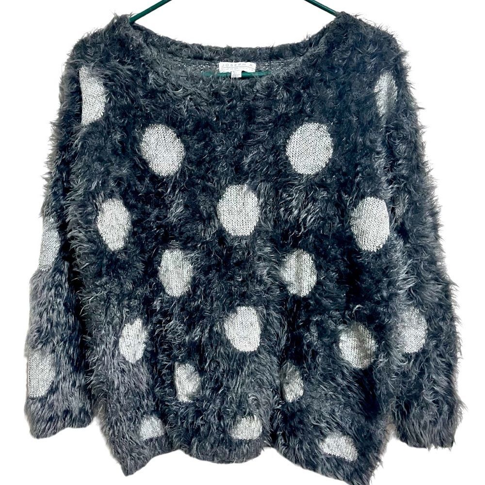 Joseph A Fluffy Polka Dot Sweater Large